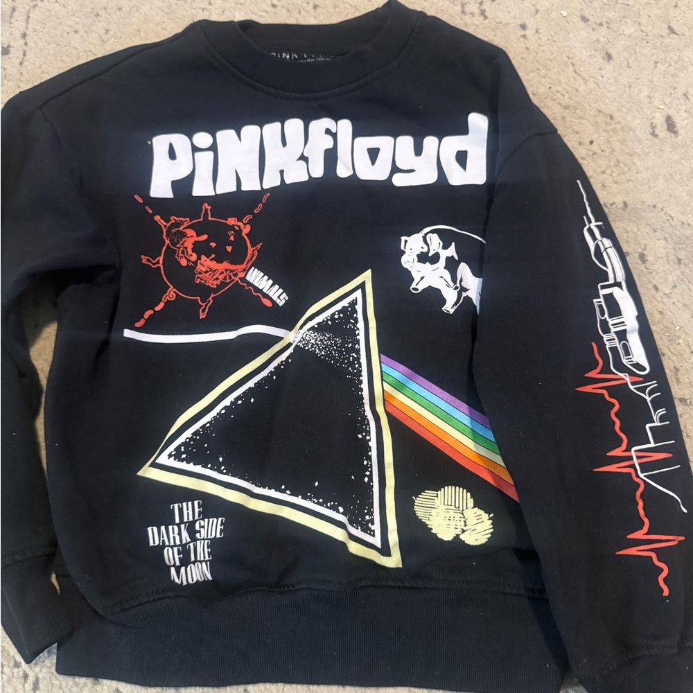 Pink Floyd Black Multicolor Graphic Crewneck Sweater